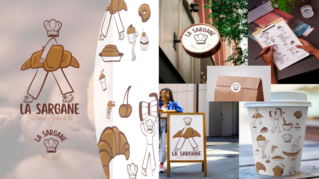 Identité visuelle complète — La Sargane, pâtisserie et salon de thé